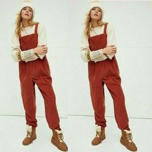 Free People Corduroy Overall Dungaree Terra Cotta